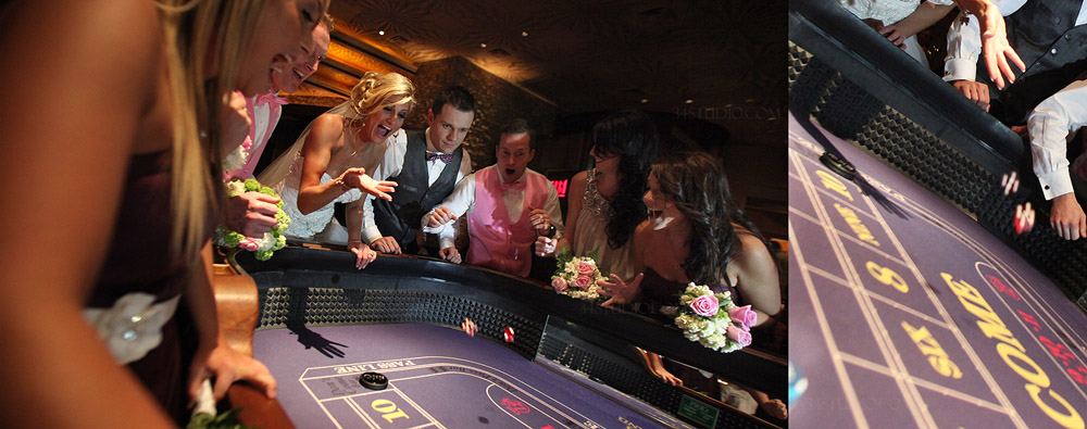 bridal party gambling in MGM grand Las Vegas