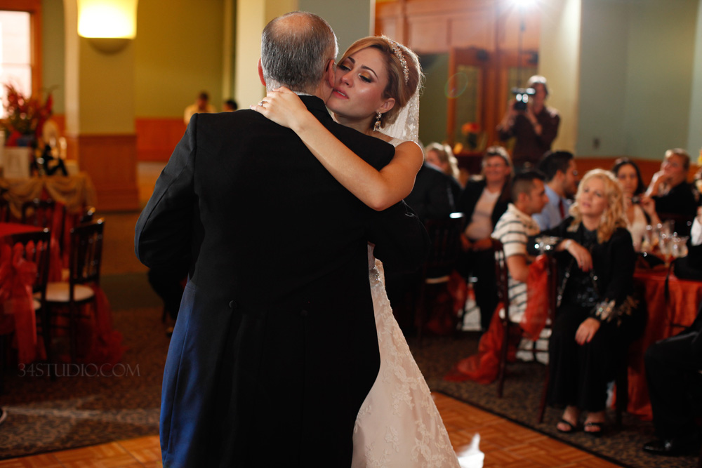 bride and father dancing bride is crying at old red museum dallas texas